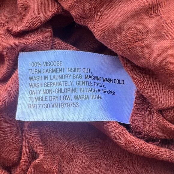 Knox Rose Women's Balloon Long Sleeve Blouse Brown XL - Picture 8 of 9